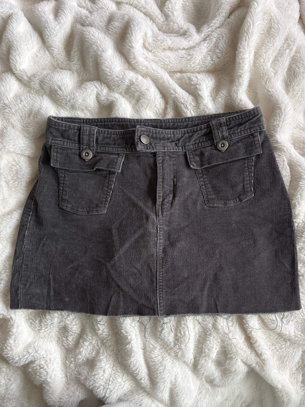 Patagonia Black Corduroy Mini Skirt with Flap Pockets
